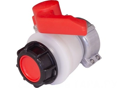 Кран п/э для еврокуба 50x75 с дюралюмин. гайкой, с прокладкой EPDM, с резьбой S60x6, код: 38022