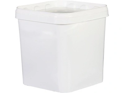 Ведро пластиковое 1 литр с крышкой, арт. ВПк 1м белый, код: 14761