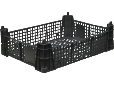 Ящик перфорированный 400×300×110, арт.: 101, объём 9, чёрный, код: 13154