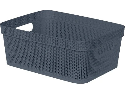 Корзина 365х270х141 11л. с ручками, стенки перф, дно сплошное, код: 36142