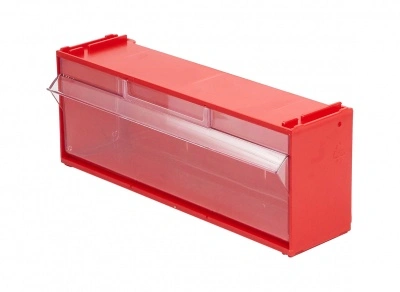 Короб откидной Стелла-техник F-300-1 , 300х96х112мм, красный, прозрачный