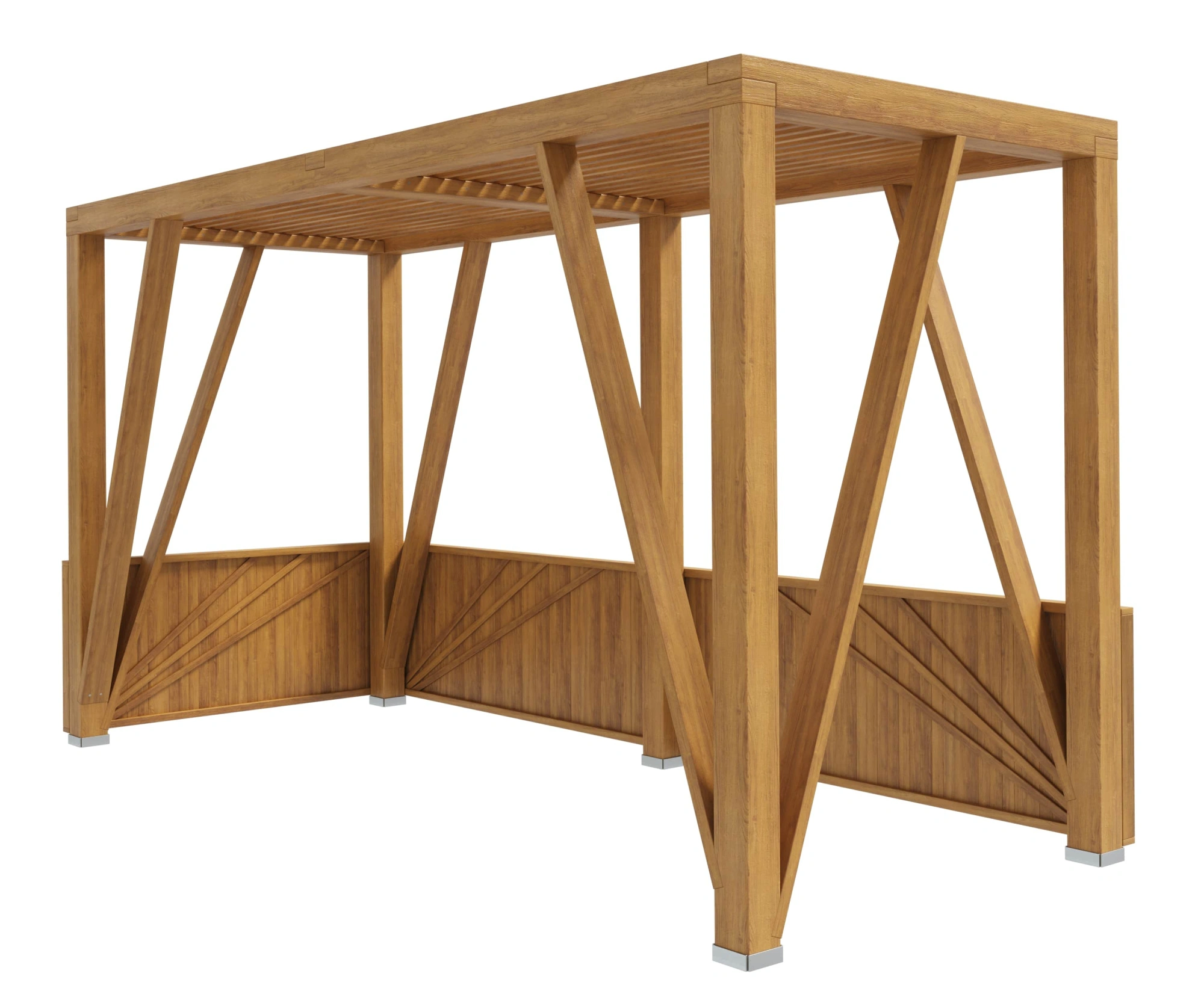 Навес теневой тип 5 Стандарт (со стенкой)