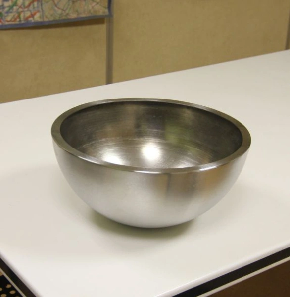 Вазон полусфера для живых растений, диаметр 300 мм (шлифованная сталь)