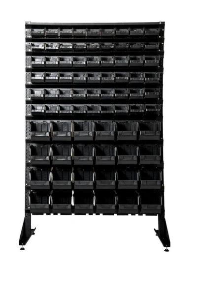 Стеллаж с пластиковыми ящиками 1502-2/4/4