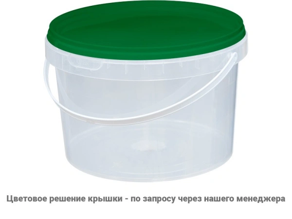 Ведро пластиковое 2.25 литра с пластиковой ручкой, арт. ВП 2,25 прозр, код: 03105