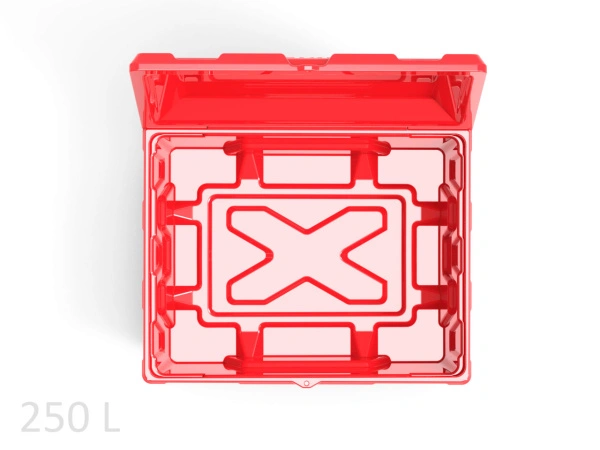 Ящик 250 литров красный