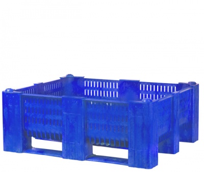 Большой пластиковый контейнер модель 1000 ACE SH - 440, 1200х1000х440 мм перфорированный, на полозьях