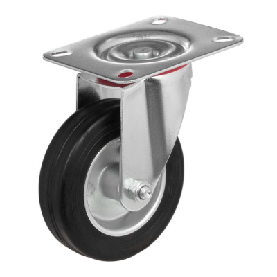 Колесо поворотное Стелла-техник 4001-100 диаметр 100мм, грузоподъемность 70кг, резина, металл